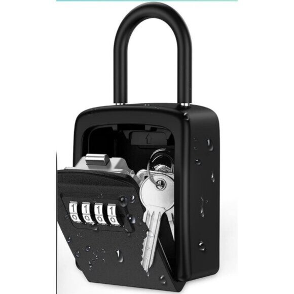 Resettable 4-Digit Combination Key Lock Box With Detachable Shackle -NEW - Picture 1 of 7